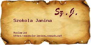 Szokola Janina névjegykártya